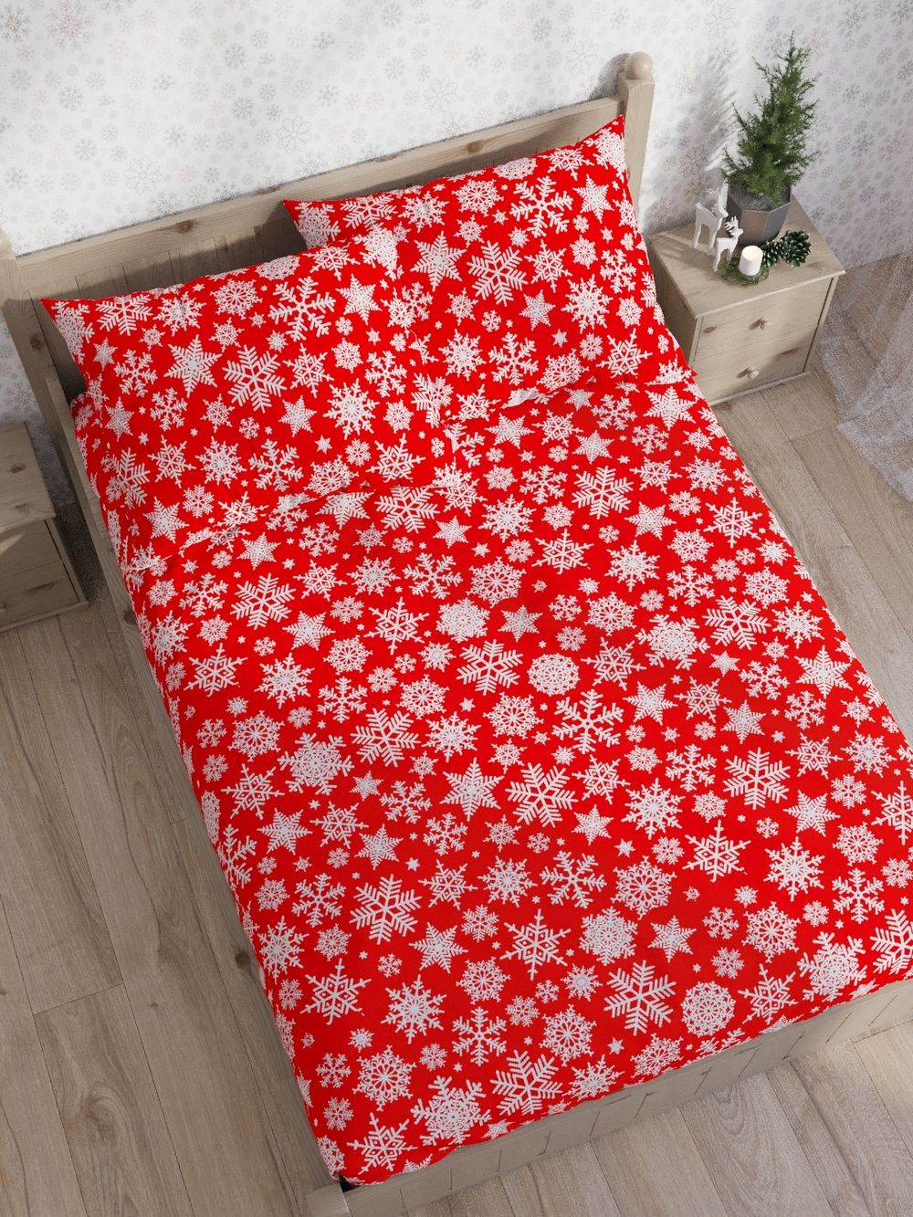 Простынь на резинке бязь Сказка "Снежинка" 90x200 см