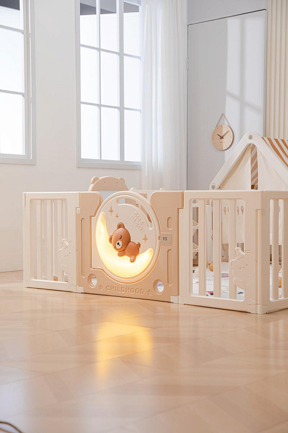 Манеж UNIX Kids DeLuxe House&Storage Camel, 150 x 180 см с игровыми аксессуарами