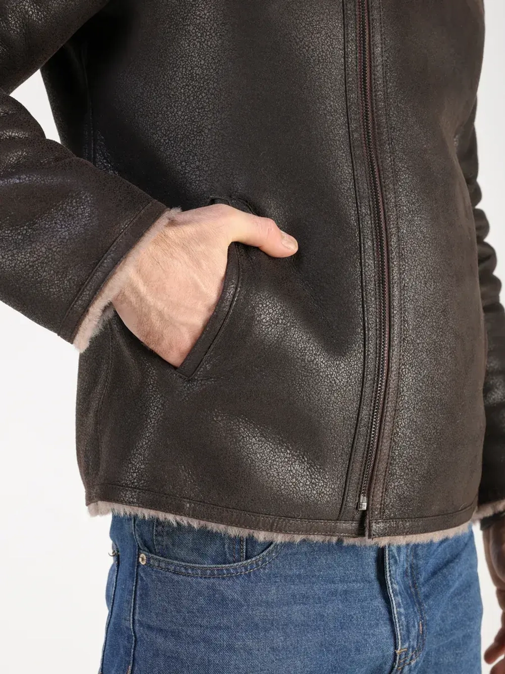 Дубленка зимняя куртка натуральная с капюшоном косуха