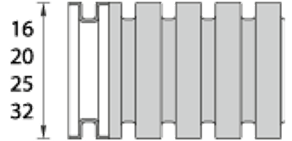 Труба гофрированная Идеал с зондом d 32 мм серая 25 метров