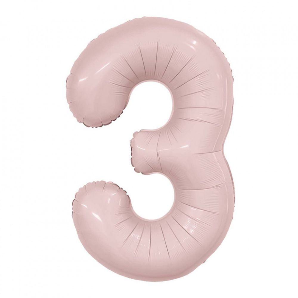 Agura Шар 40'' / 102 см "Цифра 3" Slim Пыльная роза (БГ-60) 