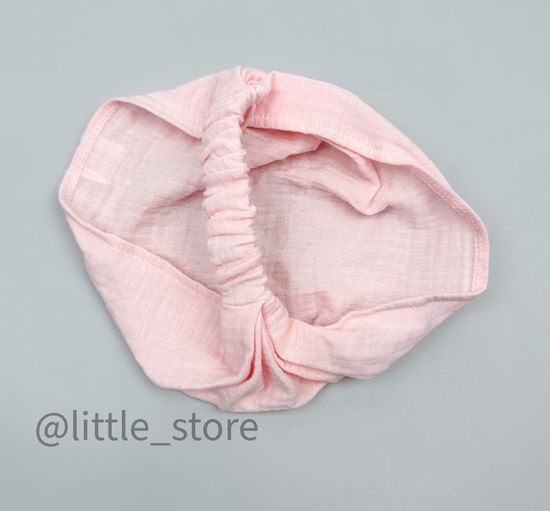 Косынка муслиновая "Hello" нежно-розовая