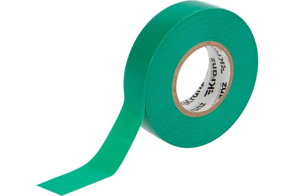 Профессиональная изолента ПВХ KRANZ 0,18х19 мм, 20 м, зеленая KR-09-2803