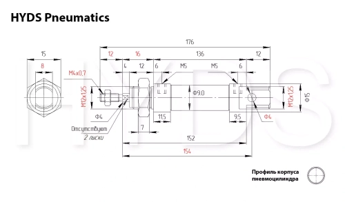 DSNU-8-90-P-A Пневмоцилиндр