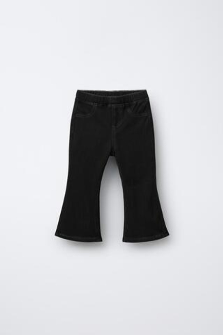 ZARA ЛЕГИНСЫ FLARE С ЭФФЕКТОМ ДЕНИМА, ЧЕРНЫЙ