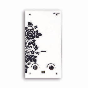 Водонагреватель газовый проточный (газовая колонка) VilTerm S10 Glass (цвет белый цветок)