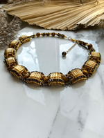 Колье "Надежда" ручной работы из бисера и камня тигровый глаз