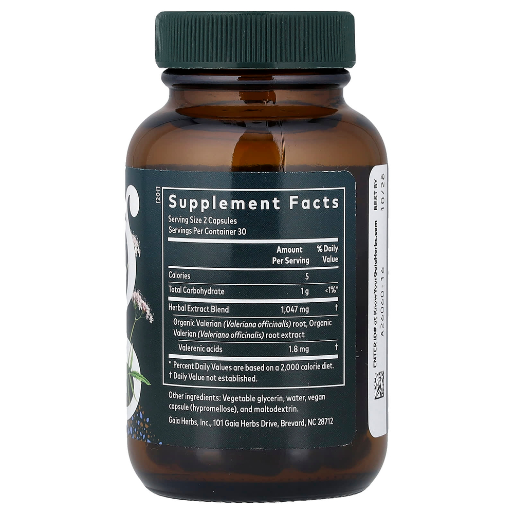 Gaia Herbs, корень валерианы, 60 Liquid Phyto-Caps®