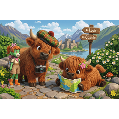 Pazl \ Puzzle \ Пазлы Puzzles - "160" Inspired By Trends - A charming cow / KAZSTUDIO SA The Treflik Family