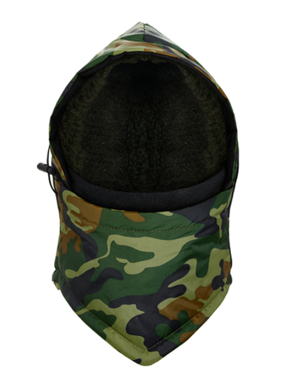 Зимняя балаклава на меху из овечьей шерсти (камуфляж)