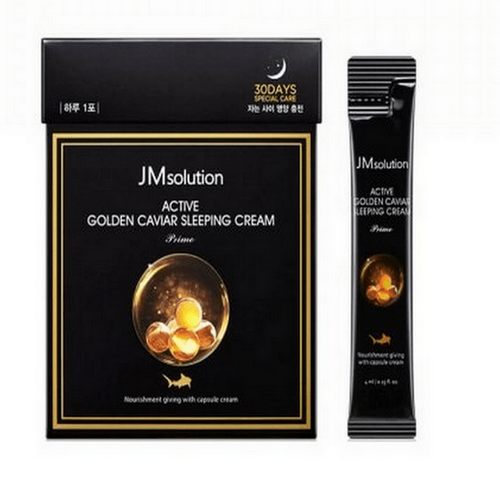 [JM Solution] Active Golden Caviar Sleeping Cream Prime - Ночной крем для лица с экстрактом икры и золотом, 4 мл