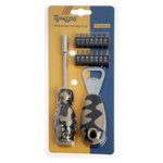 Набор инструментов ТУНДРА «23 ФЕВРАЛЯ», открывашка, отвертка с битами, 16 предметов