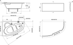 Ванна ASYMMETRIC 150X100 правая белая