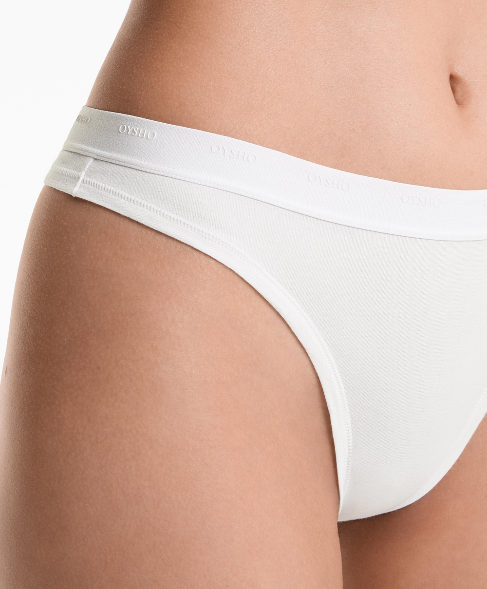 OYSHO Набор из 3 пар трусов-стрингов из хлопковой смеси, пыльно-розовый