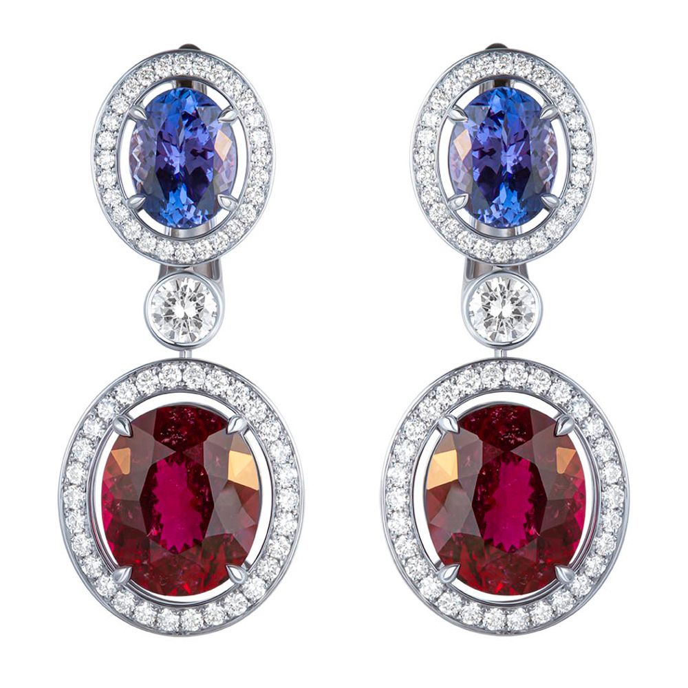 Серьги с Танзанитом и Бриллиантами, Е0143-30/4