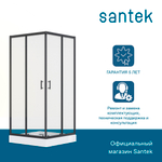 Душевое ограждение Santek Вэлия 80х80х195 см форма квадрат, раздвижные двери, черный профиль, стекло прозрачное 1WH501788