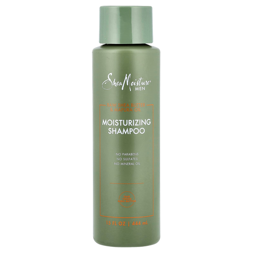 SheaMoisture, Для мужчин, увлажняющий шампунь, необработанное масло ши и масло мафуры, 444 мл (15,8 унции)