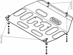Защита картера двигателя, КПП. 2 мм, Сталь. для Hyundai Tucson 2004-2010, Motodor.70917
