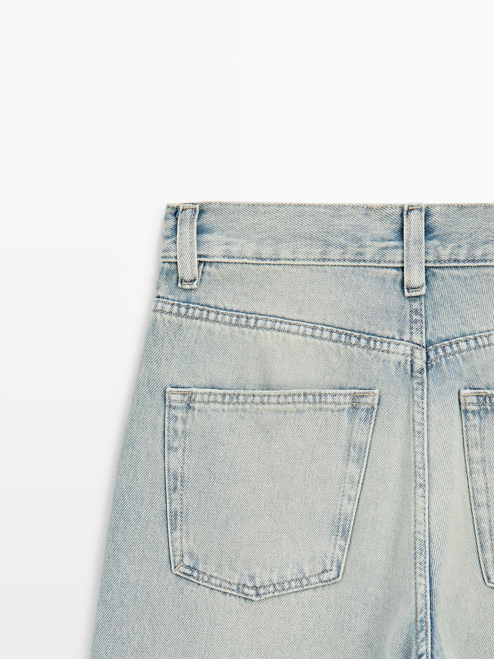 Massimo Dutti Джинсы с высокой талией и широкими штанинами, синий