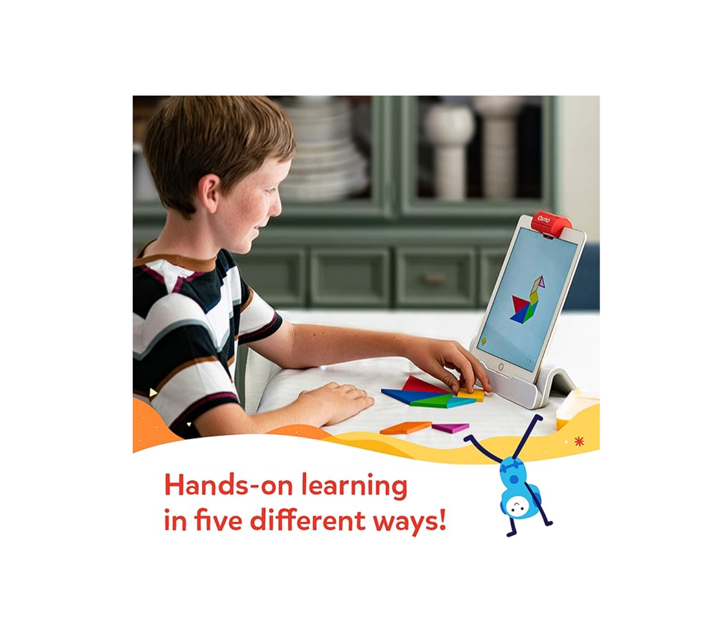 Osmo — Стартовый набор Genius для iPad и iPhone — 5 обучающих игр — возраст 6–10 лет — математика, правописание, творчество и многое другое — игрушки STEM в подарок для детей, мальчиков и девочек — возраст 6, 7, 8, 9, 10 лет (база Osmo включена)