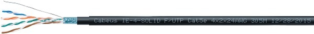 Кабель витая пара F/UTP 5e кат. 4 пары Cabeus IE-4-SOLID F/UTP Cat5e 4X2X24AWG