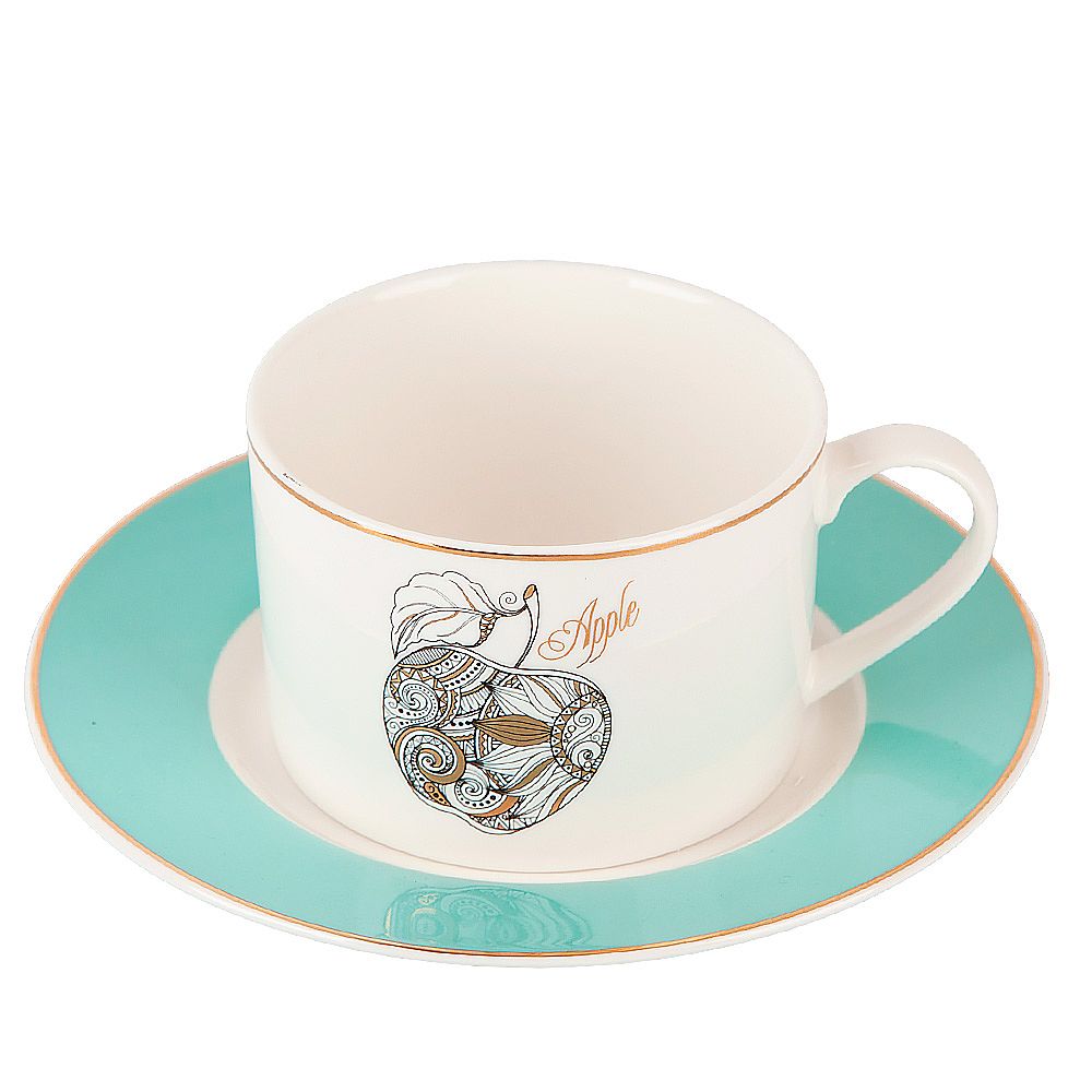 Набор чайный 4пр. " Apple&Pear" (2 персон) v=220мл (фарфор) (подарочная упаковка)