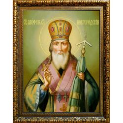 Феофил Печерский, Новгородский, преподобный архиепископ. Икона на холсте.