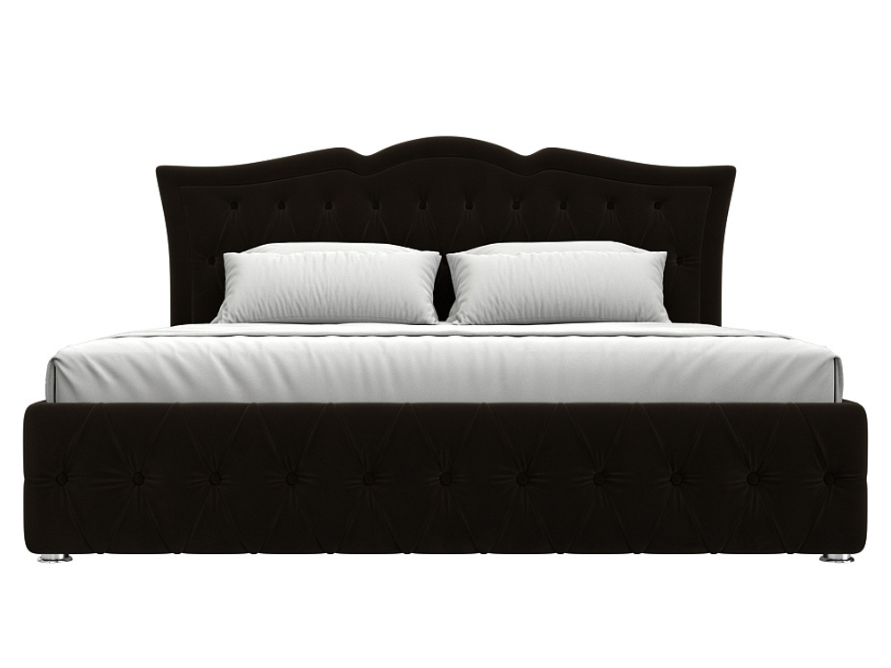 Кровать интерьерная Герда 180, Коричневый, Микровельвет, 108359