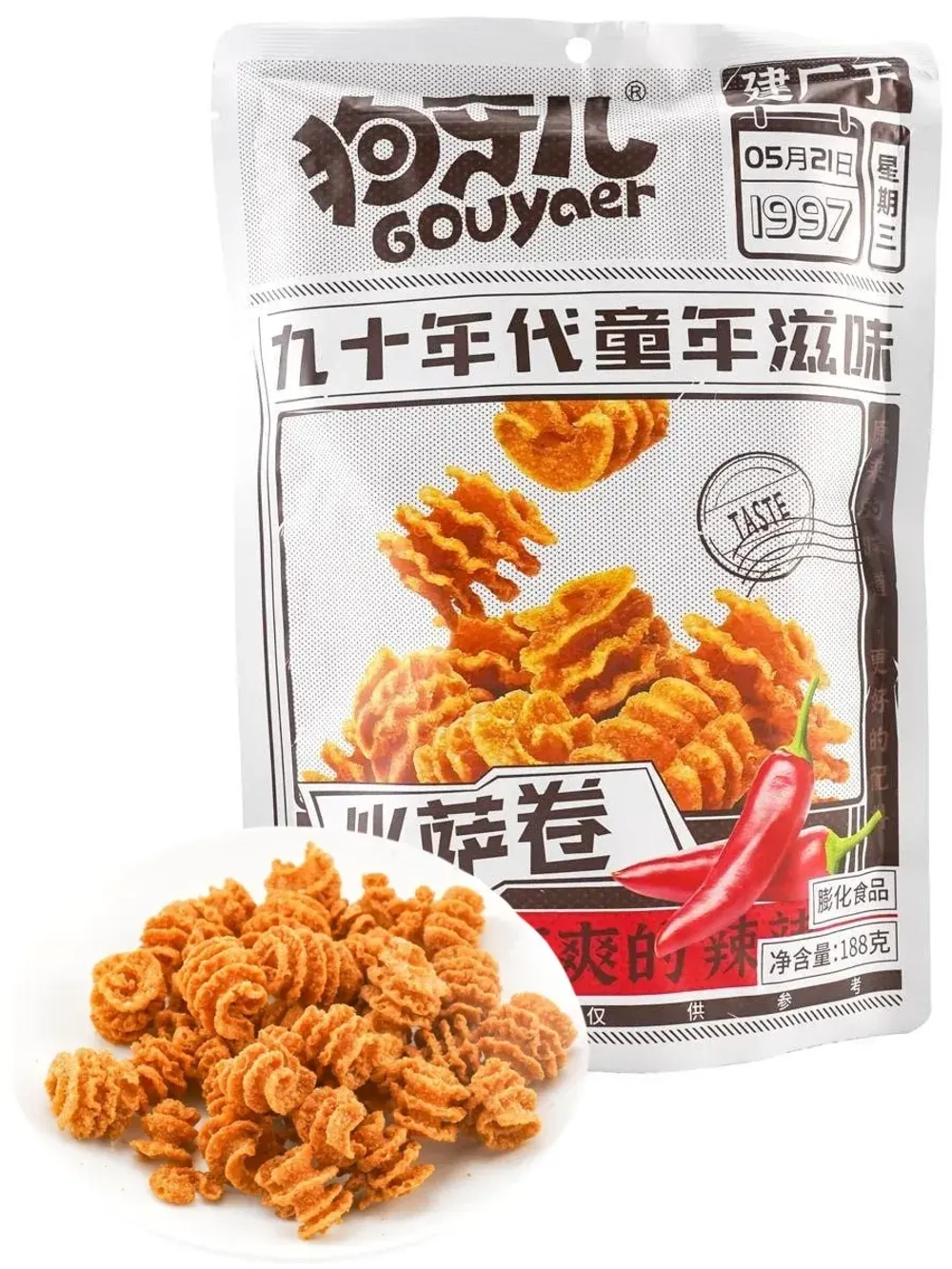 Китайские чипсы Pizza Roll со вкусом перца чили 188 г