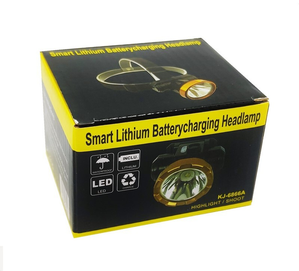 Фонарик налобный LED сверхяркий 6866 (1L, 1*18650, ZOOM, Т6)