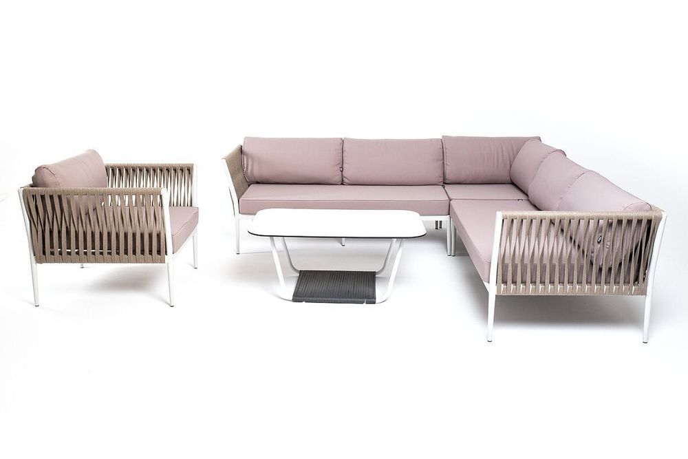 "Касабланка" модульная лаунж-зона из роупа (веревки), каркас из алюминия