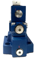 DBW20B2-5X/100CW220-50N9K4 - Предохранительный клапан Ду25 с давлением настройки до 100 бар, управление - X и Y - внутренние с разгрузкой B = открыт с электроуправлением W220