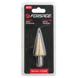 Сверло ступенчатое HSS 4241(4-22мм), в блистере Forsage F-44741