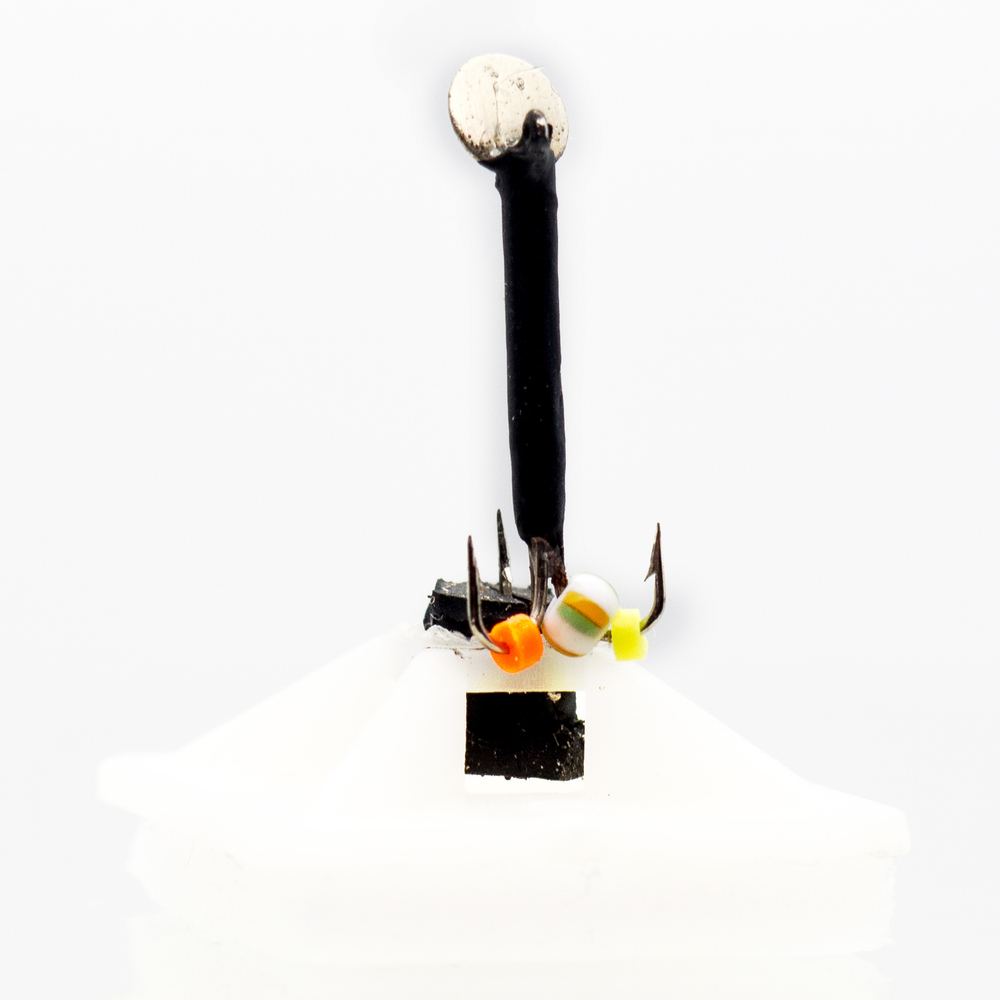 Мормышка вольфрамовая точеная "Чертик + Крыло цветное" 1.5мм (15шт/уп)