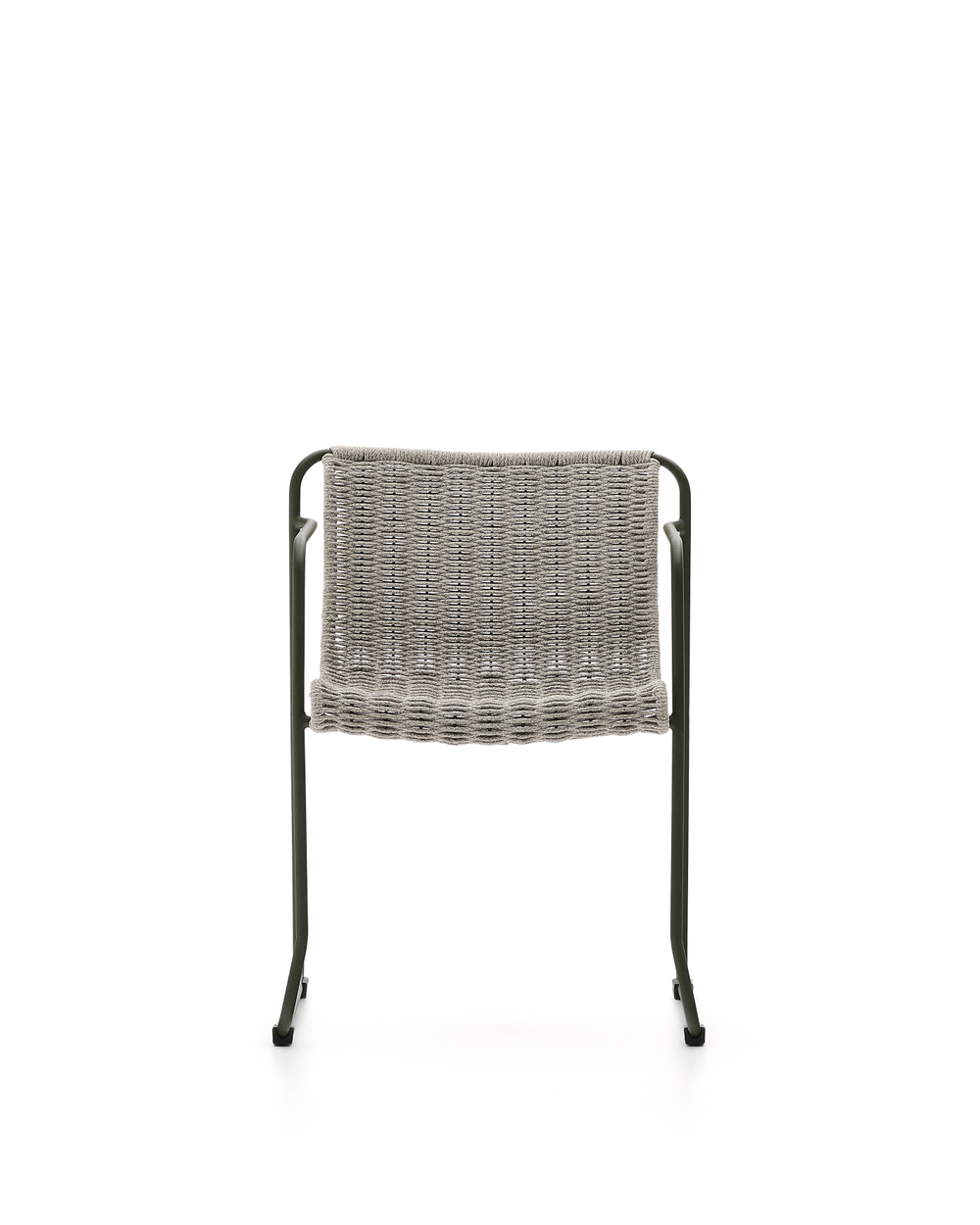 Стул Maurina из оцинкованной стали зеленого цвета и экрю и серым шнуром