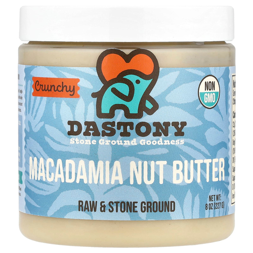 Dastony, паста из орехов макадамия, с кусочками орехов, 227 г (8 унций)