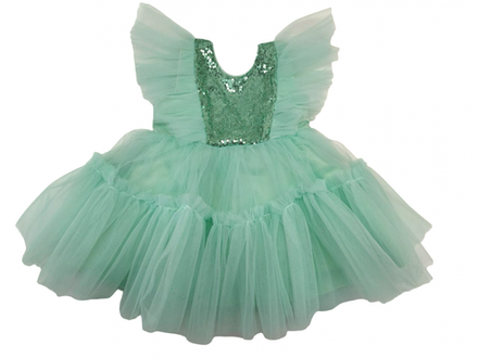 Платье №4/2 зеленое, пайетки