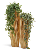 Кашпо TREEZ Effectory Metal Высокий конус Design Wave Сусальное золото в-75 см, д-34 см 1/1 41.3321-07-047-GLD-075