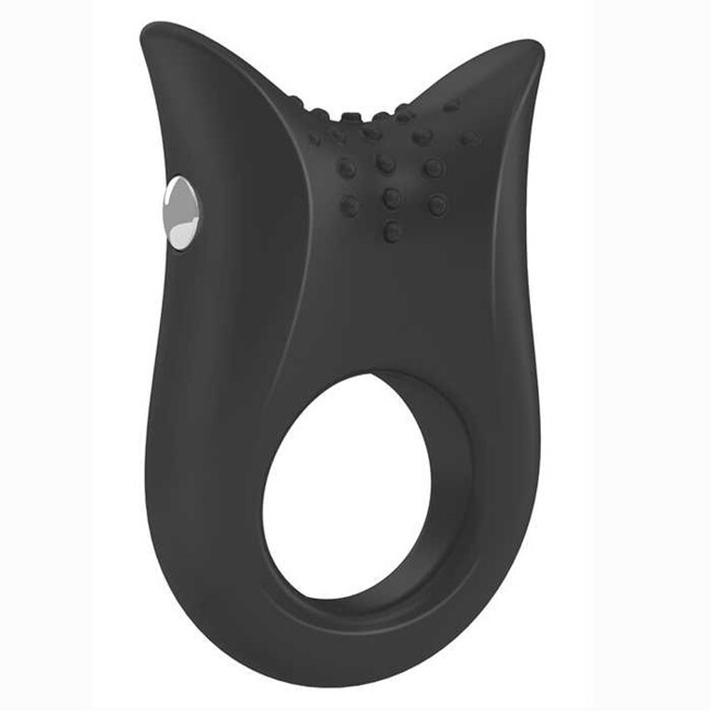 Черное эрекционное кольцо на пенис OVO с вибрацией (Цвет: черный)