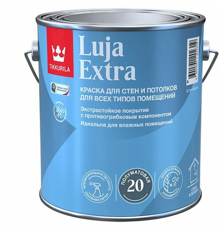 Краска Tikkurila  Luja-20 EXTRA База А п/мат (2.7л)