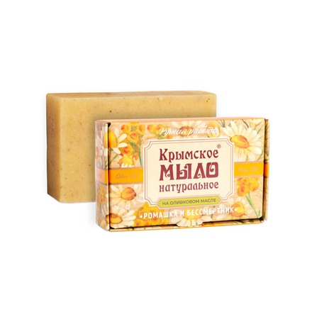Крымское натуральное мыло на оливковом масле Ромашка и бессмертник, 100 г (2,05 б)