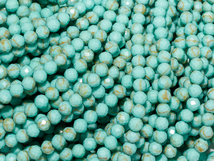 Нить бусин из турквенита 3,4мм, огранка