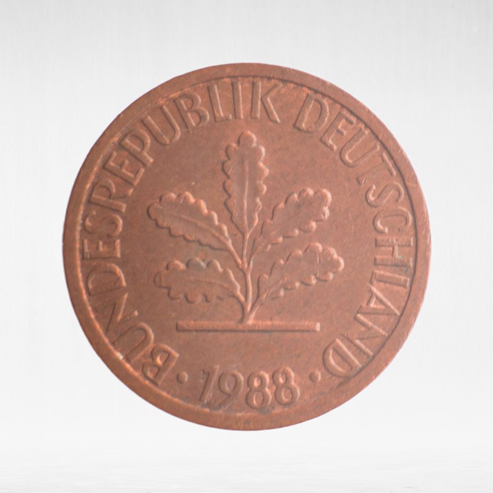 Germany, 1 Pfennig, 1988, (Stuttgart Mint - "F"), VF