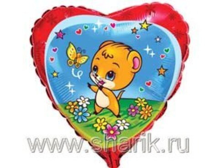 Ф 18" Сердце Мышка с бабочкой