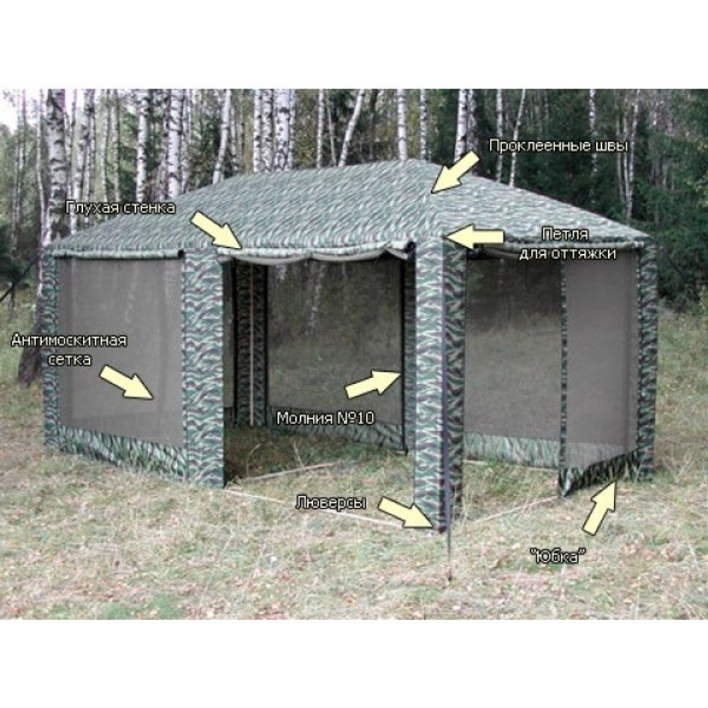 Шатер Митек «Пикник» 5,0х2,5 камуфлированный