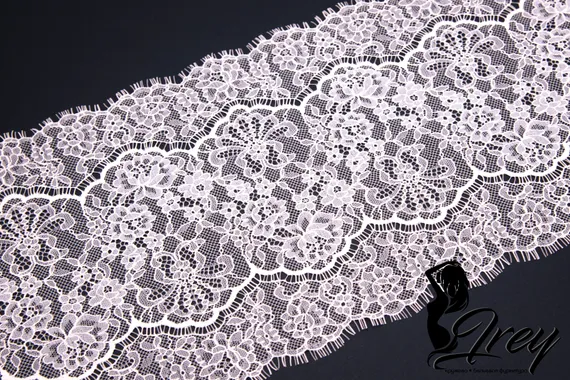 01-61 ОПТ Кружево шантильи 23 см, розовый