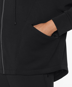 Oysho Куртка широкого прямого кроя с капюшоном из ткани с модалом, черный