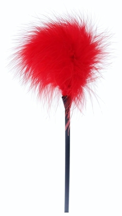 Красная пуховка для любовных игр - 28 см. (Цвет: красный)