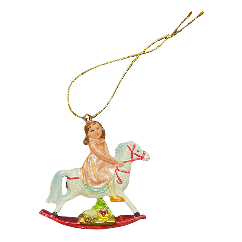 Девочка на коне, ёлочное украшение