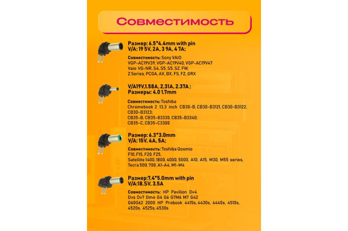 ЗУ для ноутбука NA02 универсальное 96W 13 насадок DREAM